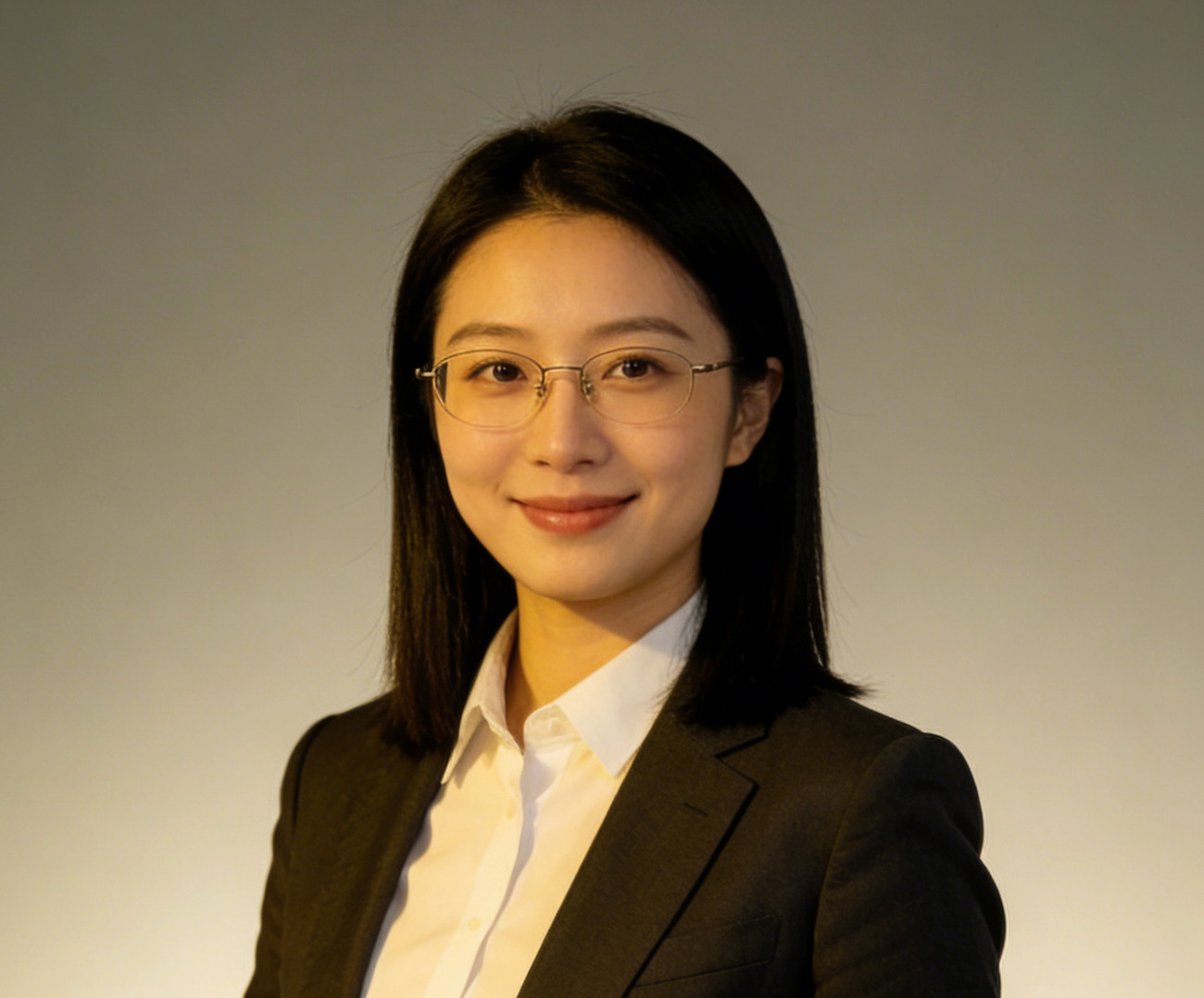 三十五岁左右女性顾问头像,穿浅色职业装,温和亲和表情,室内光线,专业背景